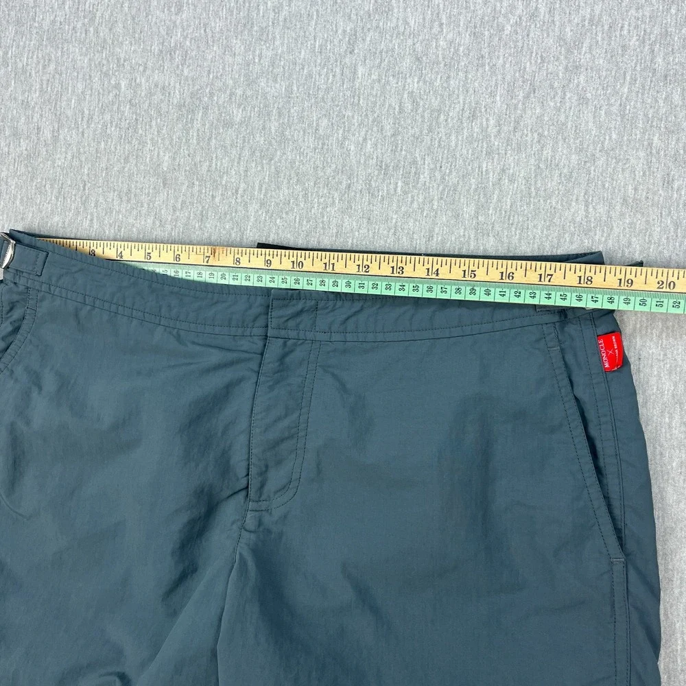Monocle x Orelbar Brown Shorts Mens 36 Blue-Gray 100% Nylon Adjustable Waist